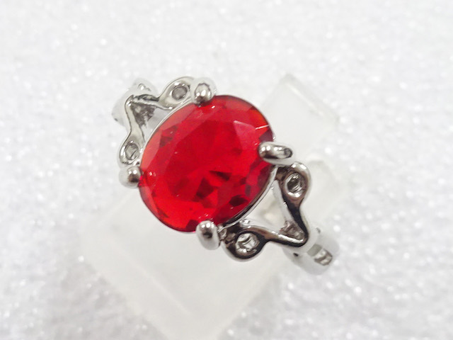 JAPANESE KIMONO / ANTIQUE COLORED STONE RING (SIZE 21)